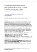 Fundamentals of Financial and Management Accounting (1CV10) Summary Q2 2021