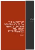 Literature Review Academic Skills: The Impact of Gender Roles on Female Leaders and Their Performance