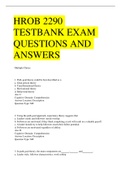 HROB 2290 TESTBANK EXAM QUESTIONS AND ANSWERS 