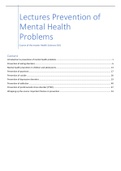 Lectures Prevention of Mental Health Problems (VU)