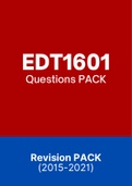 EDT1601 - Exam Questions PACK (2015-2021)