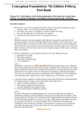 Conceptual Foundations 7th Edition Friberg Test Bank PDF