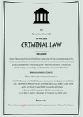 Class and Exam Notes for Criminal Law