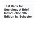Test Bank for Sociology A Brief Introduction 9th Edition by Schaefer