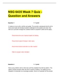 NSG 6435 Week 7 Quiz - Question and Answers