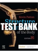 TEST BANK for Structure and Function of the Body 16th Edition Patton ISBN: 9780323597791. Test Bank. All 22 Chapters. (Complete Download). 506 Pages.