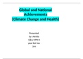 Summary HEALTH 212 Global and National Achievements (Climate Change and Health)