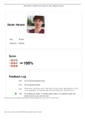 Skyler Hansen - Feedback Log & Amp Score (100%) Diagnosis: Diabetes