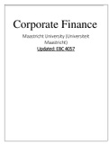 Updated Tutorial on Corporate Finance - The Cost of Capital Corporation Finance and the Theory of Investment. EBC 4057