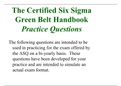 The Certified Six Sigma Green Belt Handbook - Oefenvragen + uitleg + antwoorden - Engels