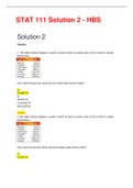 Exam (elaborations) STAT 111 Solution 2 COMPLETE SOLUTION A+