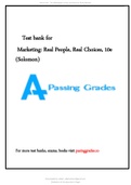 Test bank for Marketing Real People, Real Choices, 10e (Solomon) 2022 Update