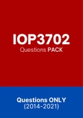 IOP3702 - Exam Questions PACK (2014-2021)