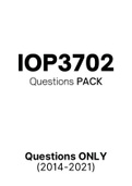 IOP3702 - Exam Questions PACK (2014-2021)