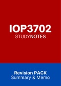 IOP3702 (Notes, ExamPACK, QuestionsPACK, Tut201 Letters)