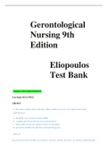 Gerontological Nursing 9th Edition  Eliopoulos Test Bank