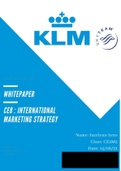 Whitepaper CE8: International Marketing Strategy KLM
