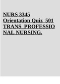 NURS 3345 Orientation Quiz