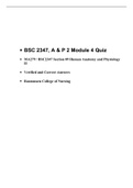BSC 2347 AP 2 Module 4 Quiz  (3 Latest Versions), BSC 2347 AP 2 (Latest) Human Anatomy and Physiology II, Secure HIGHSCORE, Rasmussen College
