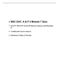 BSC 2347 AP 2 Module 7 Quiz (3 Latest Versions), BSC 2347 AP 2 (Latest) Human Anatomy and Physiology II, Secure HIGHSCORE, Rasmussen College