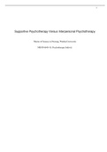 NRNP 6640 Supportive Psychotherapy Versus Interpersonal Psychotherapy