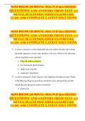 NURS MISCNR 326 MENTAL HEALTH B Quiz 2022/2023 QUESTIONS AND ANSWERS FROM TEST ATI MENTAL HEALTH PROCTORED EXAM RETAKE GUIDE with COMPLETE LATEST SOLUTIONS