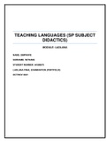 Exam (elaborations) LADLANA - Teaching Languages (LADLANA) 