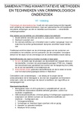 Samenvatting Methoden en Technieken van Onderzoek in de Criminologie (8e herziene druk) H1 t/m halverwege H6 (2021-2022)