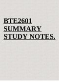 BTE2601 SUMMARY STUDY NOTES.