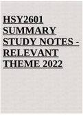 HSY2601 SUMMARY STUDY NOTES - RELEVANT THEME 2022.