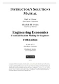 Engineering Economics Financial Decision Making for Engineers, Fraser - Solutions, summaries, and outlines.  2022 updated