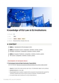 Exam Preparation on EU Law, Cluster 1 