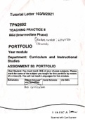 Exam (elaborations) BACHELOR OF EDUCATION IN INTERMEDIATE AND SENIOR (Tpn2602) 