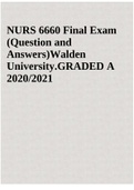 NURS 6660 Final Exam (Question and Answers)Walden University.GRADED A 2020/2021
