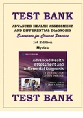 ADVANCED HEALTH ASSESSMENT AND DIFFERENTIAL DIAGNOSIS ESSENTIALS FOR CLINICAL PRACTICE 1ST EDITION MYRICK TEST BANK ISBN-978-0826162496