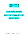 PRINCIPLES OF SAFE PRACTICE IN HEALTH & SOCIAL CARE(Latest solution)