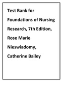 Foundations of Nursing Research 7th Edition Nieswiadomy Test Bank All Chapters