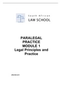 LAW 2601 MODULE 1 LEGAL PRINCIPLES AND PRACTICE