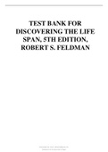 Discovering the Life Span, 5th Edition. Robert S. Feldman, Test Bank..