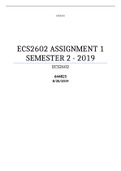 ECS2602 ASSIGNMENT 1 SEMESTER 2 - 2019
