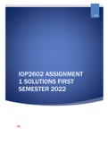 IOP2606 ASSIGNMENT 1 SOLUTIONS SEMESTER 1 2022