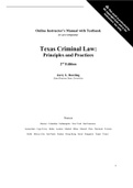 Test Bank for Texas Criminal Law- Principles and Practices 2nd Edition Dowling.