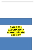 BIOL 191L LABORATORY 4:Invertebrate Zoology 2022 LATEST UPDATE 