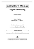 Solution Manual for Digital Marketing 7th Edition Chaffey