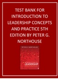 Test Bank for Introduction to Leadership Concepts and Practice 5th Edition Peter G. Northouse.