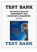 TEST BANK ADVANCED HEALTH ASSESSMENT AND DIAGNOSTIC REASONING 3RD EDITION BY JACQUELINE RHOADS ISBN- 978-1284105377 This is a Test Bank (Study Questions & Complete Answers) to help you study for your Tests.