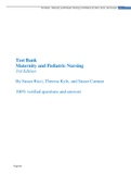 Maternity and Pediatric Nursing  15 edition Test Bank (A+)