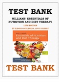 NUTRITION & DIET THERAPY TEST BANKS: 1.	WILLIAMS' BASIC NUTRITION & DIET THERAPY (Williams' Essentials of Nutrition & Diet Therapy) 15TH EDITION BY STACI NIX MCINTOSH TEST BANK ISBN-978 0323377317  2.	Williams' Essentials of Nutrition and Diet Therapy 