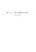 Week 1 Quiz, NSG 4704