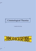 Criminological Theories: unit 2 